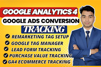 setup and manage ga4 google analytics GTM ecommerce purchase tracking