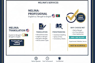 translate english to bengali and proofread