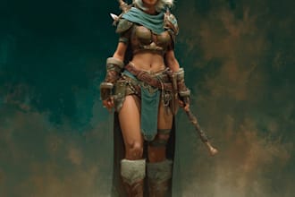 draw a fantasy character ilustration