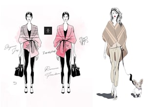 create elegant abaya fashion illustrations and textile print designs