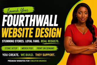 fourthwall website design, store set up, merch pod, print on demand for content