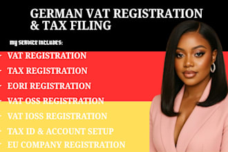 register your german tax number, vat id, tax llc, eori vat return and tax filing