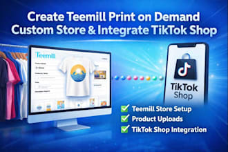 create teemill print on demand custom store product upload integrate tiktok shop