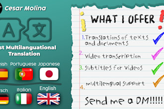 translate in multiple languages professionally