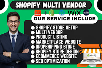 build shopify multi vendor website ecommerce woocommerce wordpress marketplace