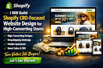 build shopify website design and redesign shopify dropshipping for shopify cro