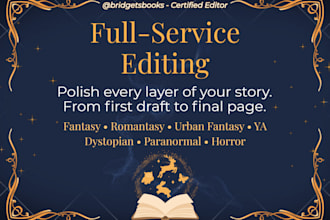 full service edit your fantasy or romantasy novel