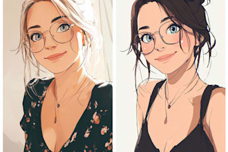 draw your portrait in anime or manga style