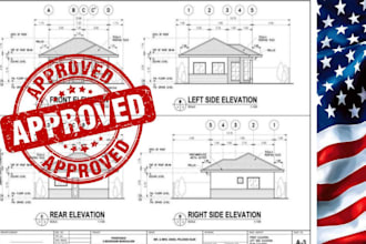 review stamp floor plan architectural engineering drawing in USA for city permit