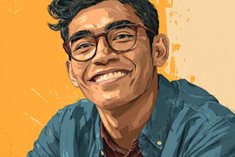 design watercolor vactor portrait illustration from a photo