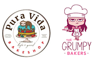 design professional sweets, chocolate, candy, cupcake, fast food and bakery logo