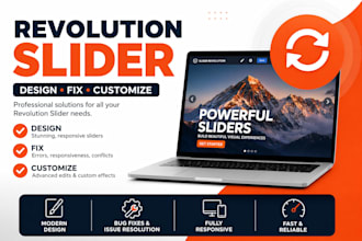 design, fix and customize revolution slider, slider revolution, responsive slide
