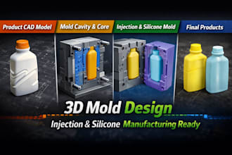 3d mold design plastic injection mold silicone mold cad design