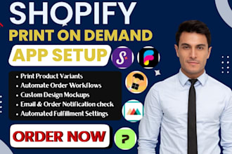 setup shopify print on demand app printful printify shineon fuel apliiq inkedjoy