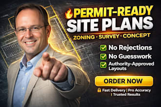 create concept site plan, plot plan, land survey integration and zoning check
