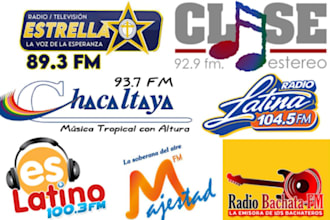 get your music airplay professionally on latin america radio