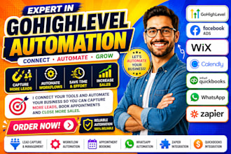 gohighlevel facebook ads wix calendly quickbooks whatsapp zapier automation