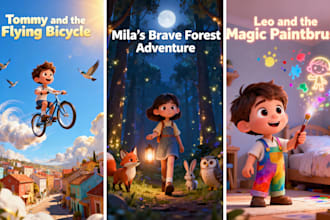 illustrate 3d children story book kids design illustration and cover kids story