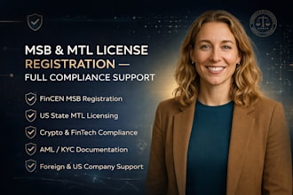 provide full assistance for msb, mtl, fca, fintrac license registration process