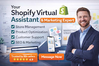 shopify virtual assistant and marketing specialist
