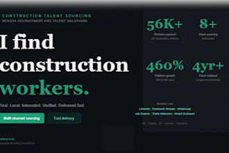 find construction candidates via linkedin, facebook and direct outreach