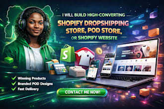 build high converting shopify dropshipping store, pod store, or shopify website