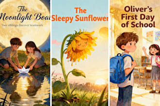 illustrate watercolor children story book kids illustration book cover