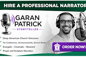 record a deep, cinematic voiceover for your church service