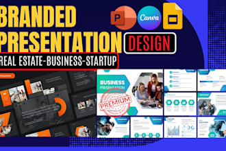 do branded powerpoint presentation, slide deck, folder design, business folder