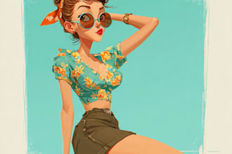 create a beautiful pin up girl and pin up girl art