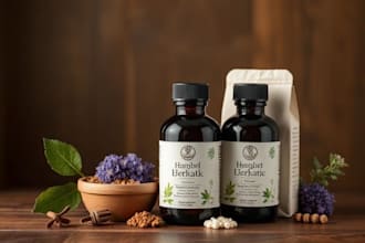 design professional herbal product poster, label packaging