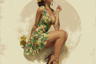 create custom pin up girl portrait
