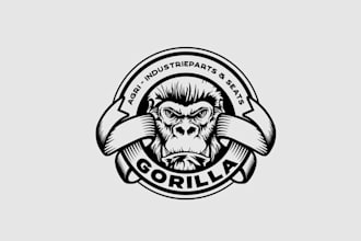 design animal logo for a new crazy industrial company