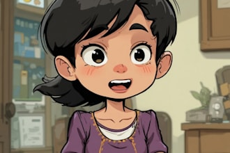 draw a cartoon character in a funny sketch