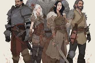 draw a unique role playing game character portrait