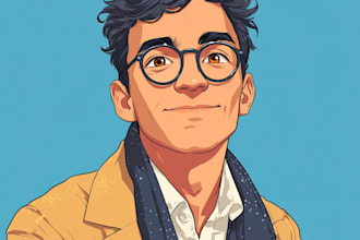 draw amazing vector cartoon portrait
