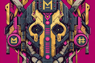 do futuristic cyberpunk logo or typography