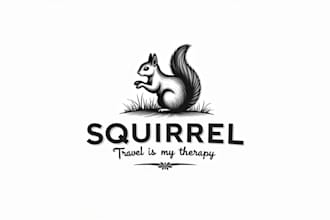 design awesome squirrel logo with express delivery