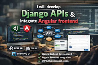 develop django apis and integrate angular frontend