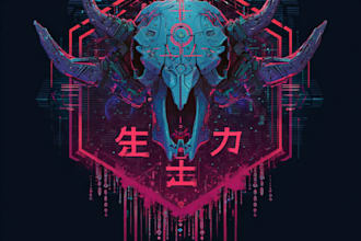 design a cool typography logo cyberpunk or mecha futuristic