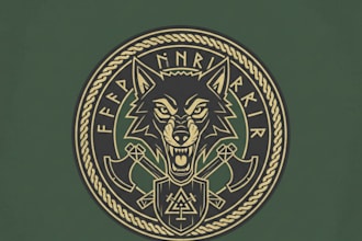design a fierce and powerful viking logo for your brand