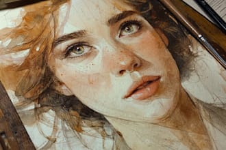 draw and paint an original watercolor portrait