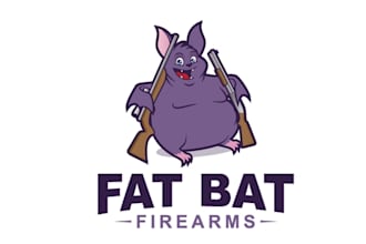 do iconic fat bat firearms logo with clothing t shirt design