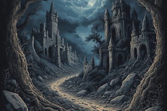 draw dark art illustration