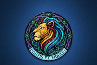 design a unique and artistic stained glass logo for your brand
