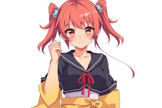 design high quality anime art manga model for vtuber