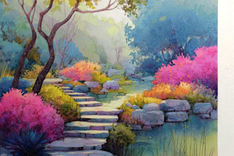 paint landscapes in watercolor