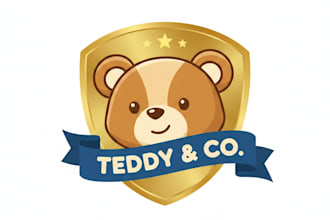 design a cute and memorable teddy logo for your brand