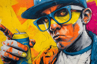 do graffiti and pop art canvas designs and mural designs