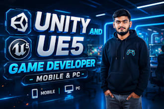 build 2d 3d mobile video game using unity or unreal engine
